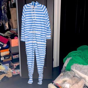 Fleece one piece with hoodie